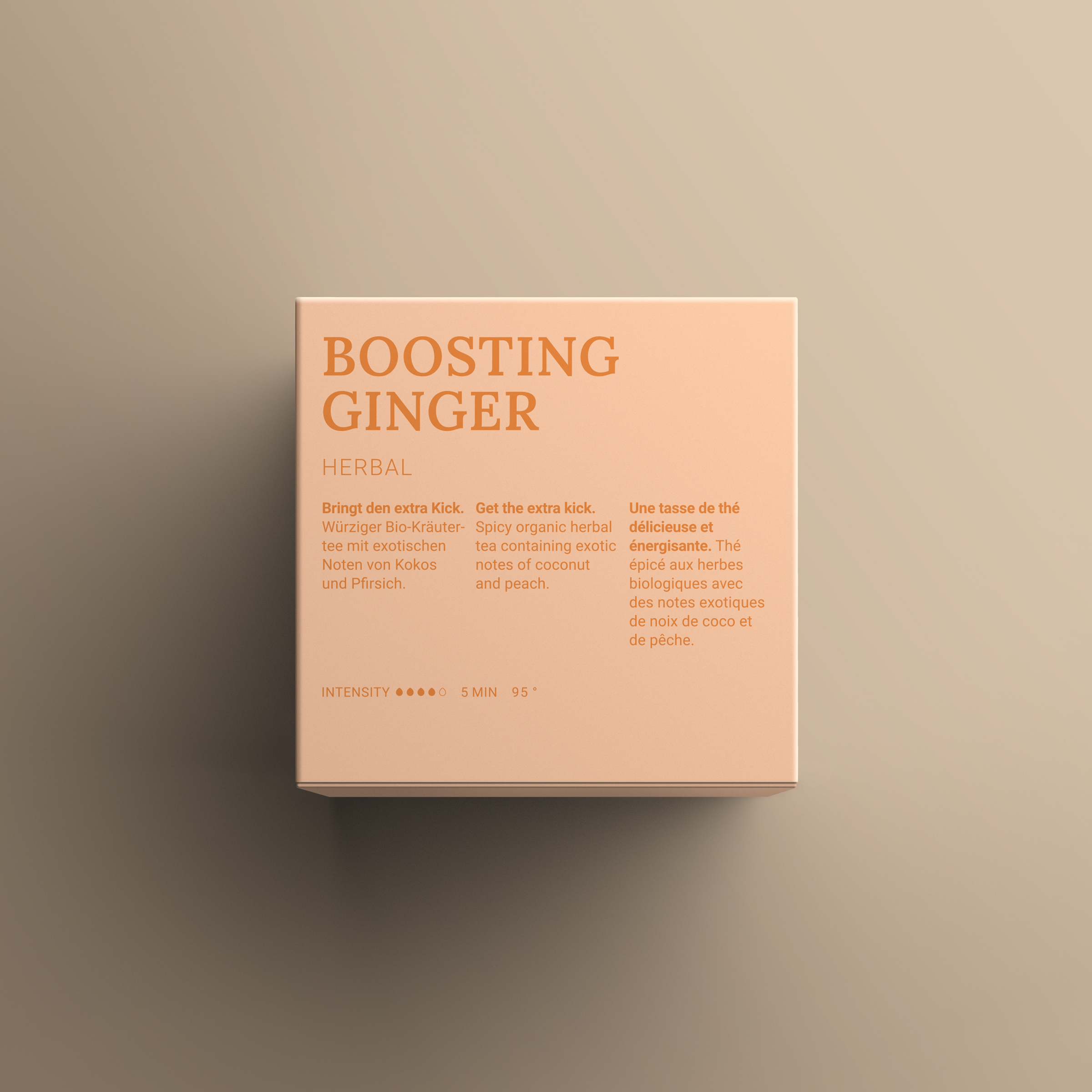 R&uuml;ckseite der Avoury Boosting Ginger Teekapsel-Verpackung
