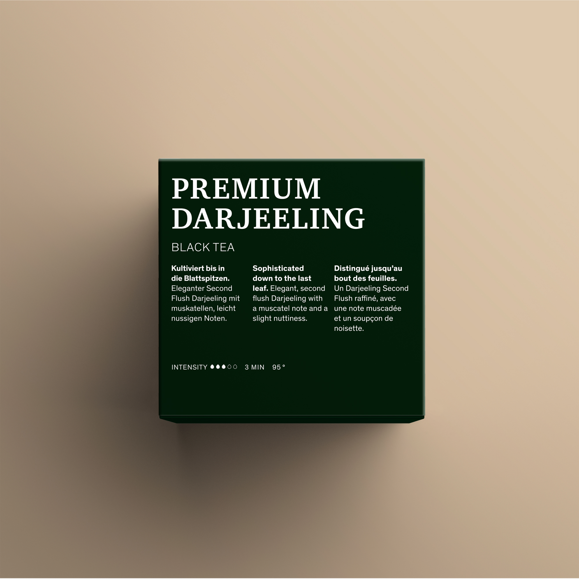 Premium Darjeeling Teeverpackung R&uuml;ckseite