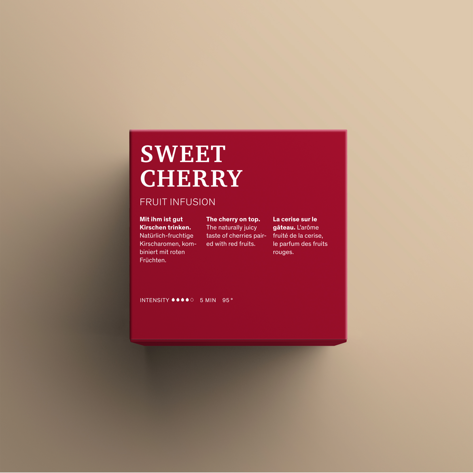 R&uuml;ckseite der Avoury Sweet Cherry Teekapsel-Verpackung